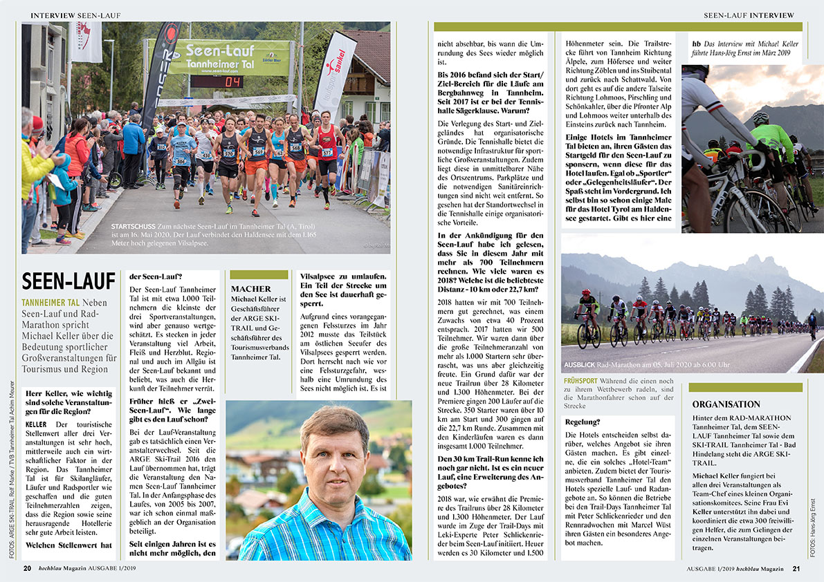 hochblau Magazin 1/2019 - Auszug Seiten 20-21: Interview mit Michael Keller | © hochblau Verlag Hans-Jörg Ernst