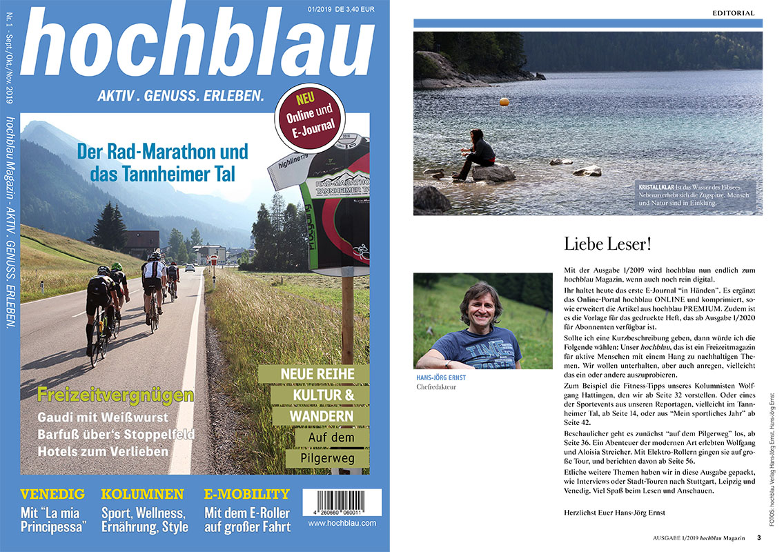 hochblau Magazin 1/2019 Titel und Editorial © hochblau Verlag